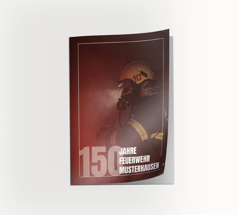 Design celebratory newspaper with template for fire brigade newpaper