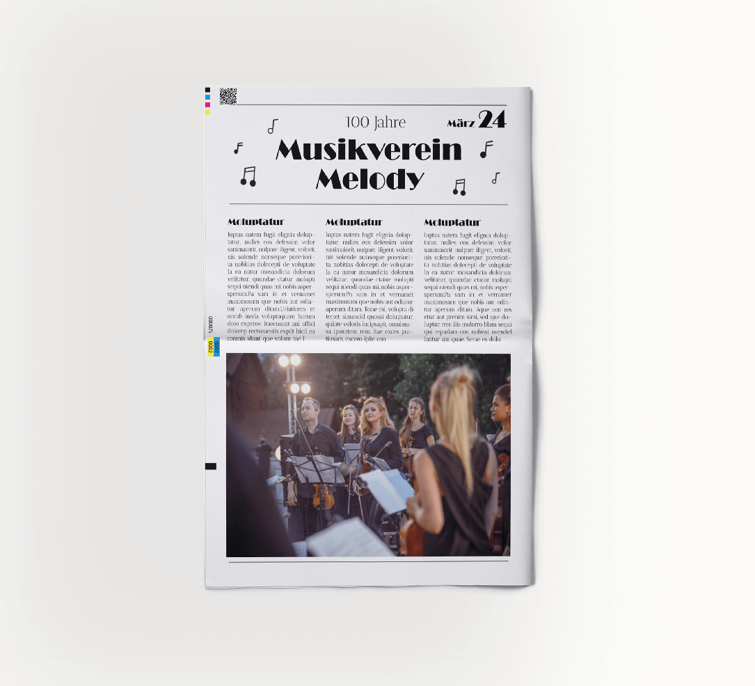 Festzeitung mit Vorlage für Musikverein gestalten