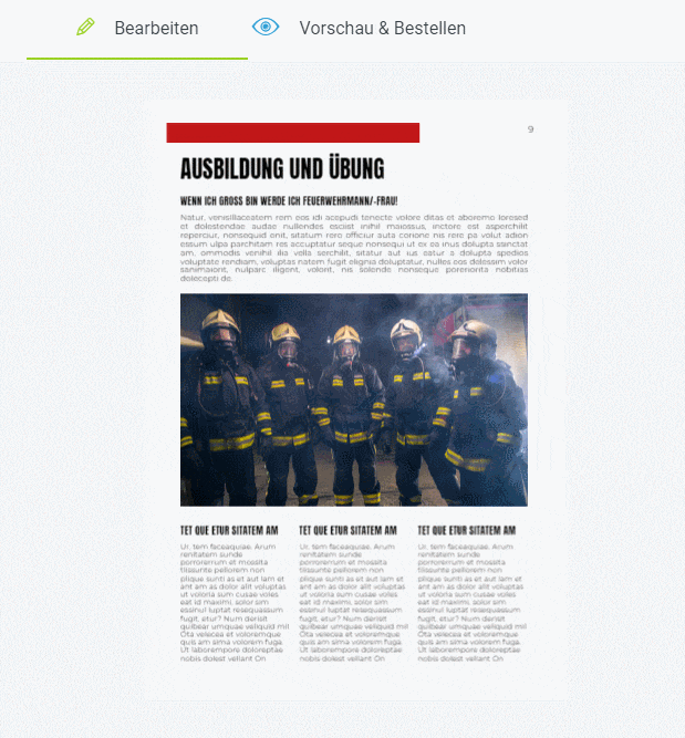 Eigene Fotos in Festzeitung für Feuerwehr einfügen