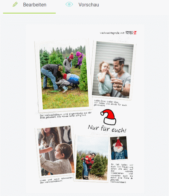 Weihnachtszeitung mit eigenen Bildern online gestalten