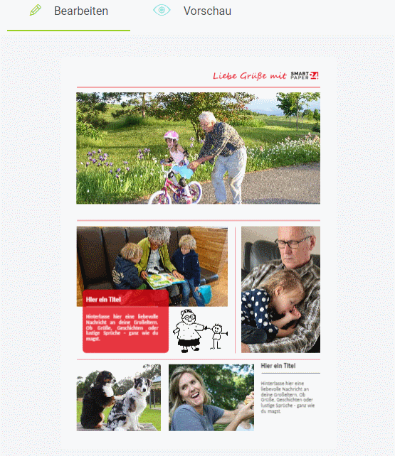 Zeitung für Oma und Opa mit eigenen Bildern online gestalten