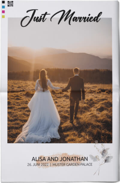 [translate:Hochzeitszeitung mit Vorlage im Aquarell-Stil gestalten]