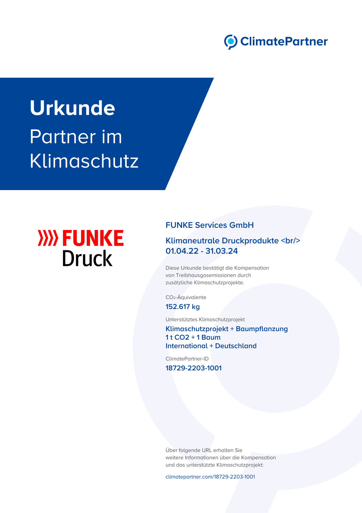 Zertifikat für die Klimafreundlichkeit der Druckprodukte