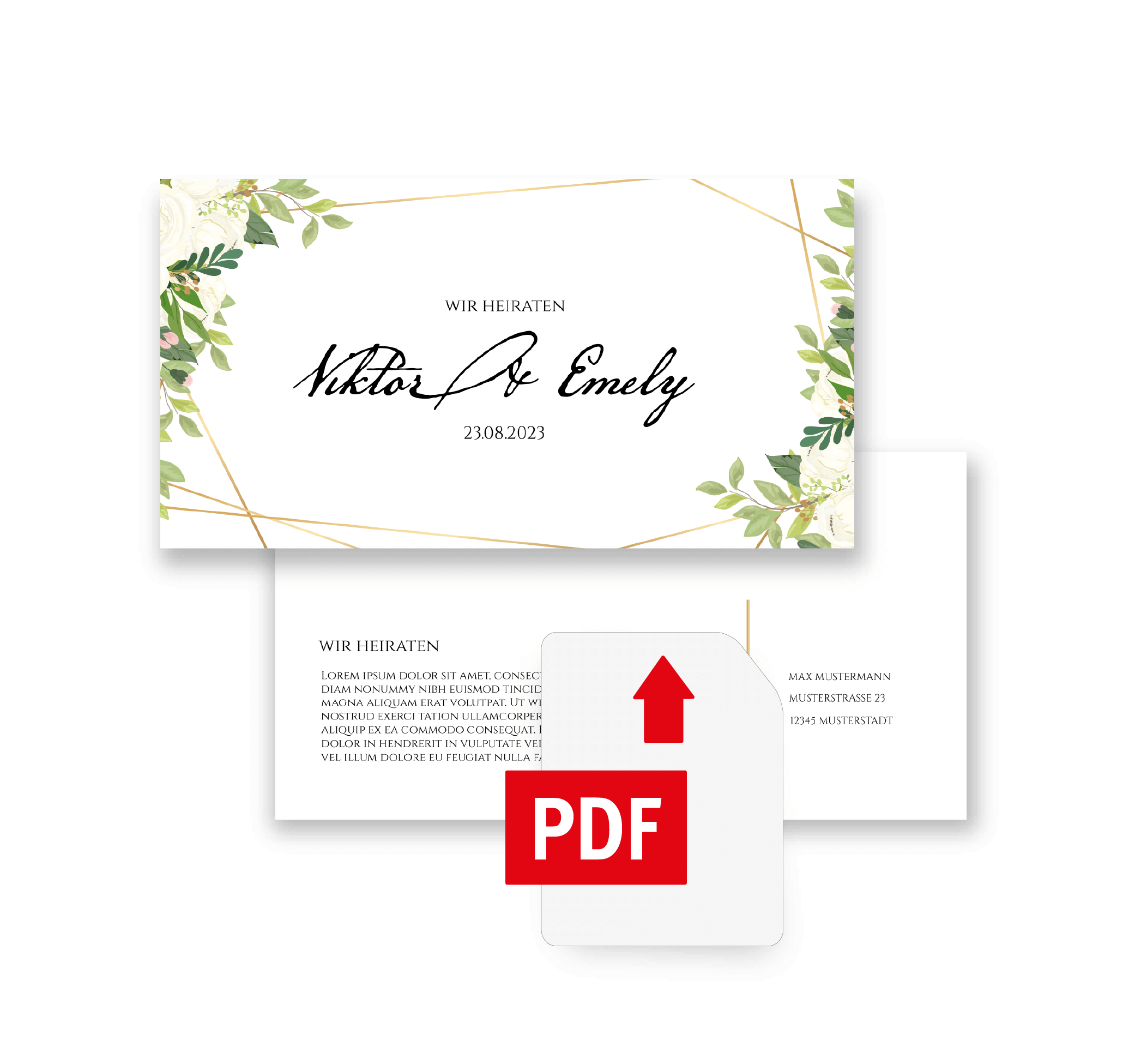 Eigene PDF als Hochzeitskarte drucken lassen