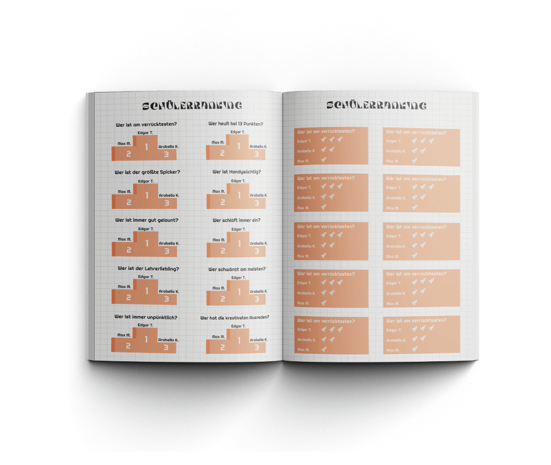 Abibuch für Abinauten mit Vorlage für Rankings gestalten