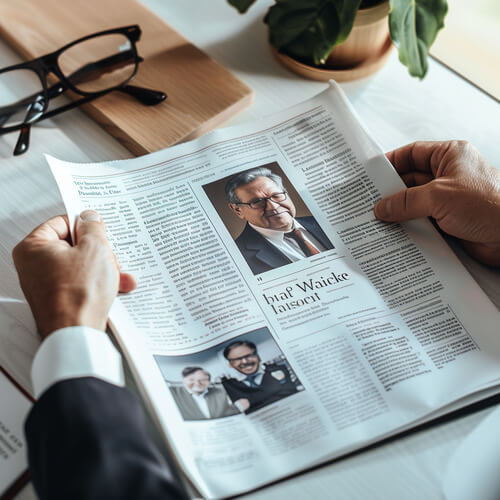 Titelseite einer persönlichen Abschiedszeitung für den Chef