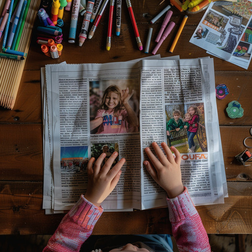 Selbst gemachte Abschlusszeitung für Grundschule in echter Zeitungsoptik