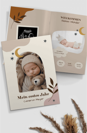 Babyfotobuch mit kreativer Vorlage in A4 oder A5 erstellen