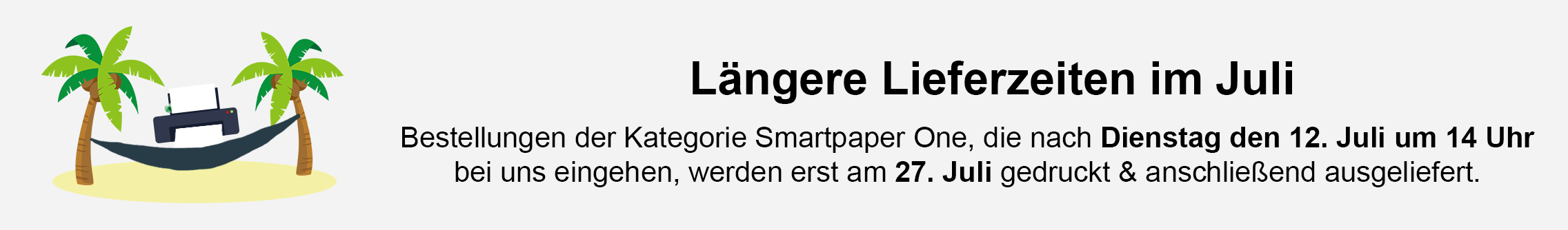 Betriebsferien Smartpaper24.com