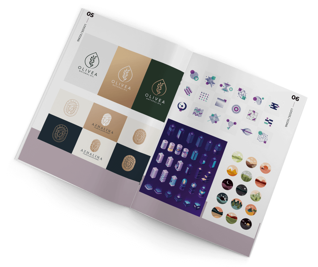 Showcase logos and designs in application-folder template