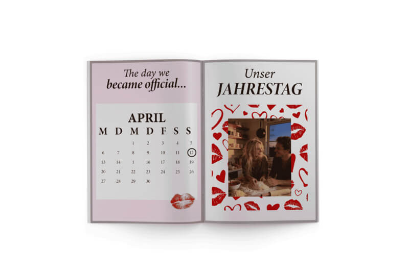 Vorlage für Jahrestag und Kalender im Couple Magazin