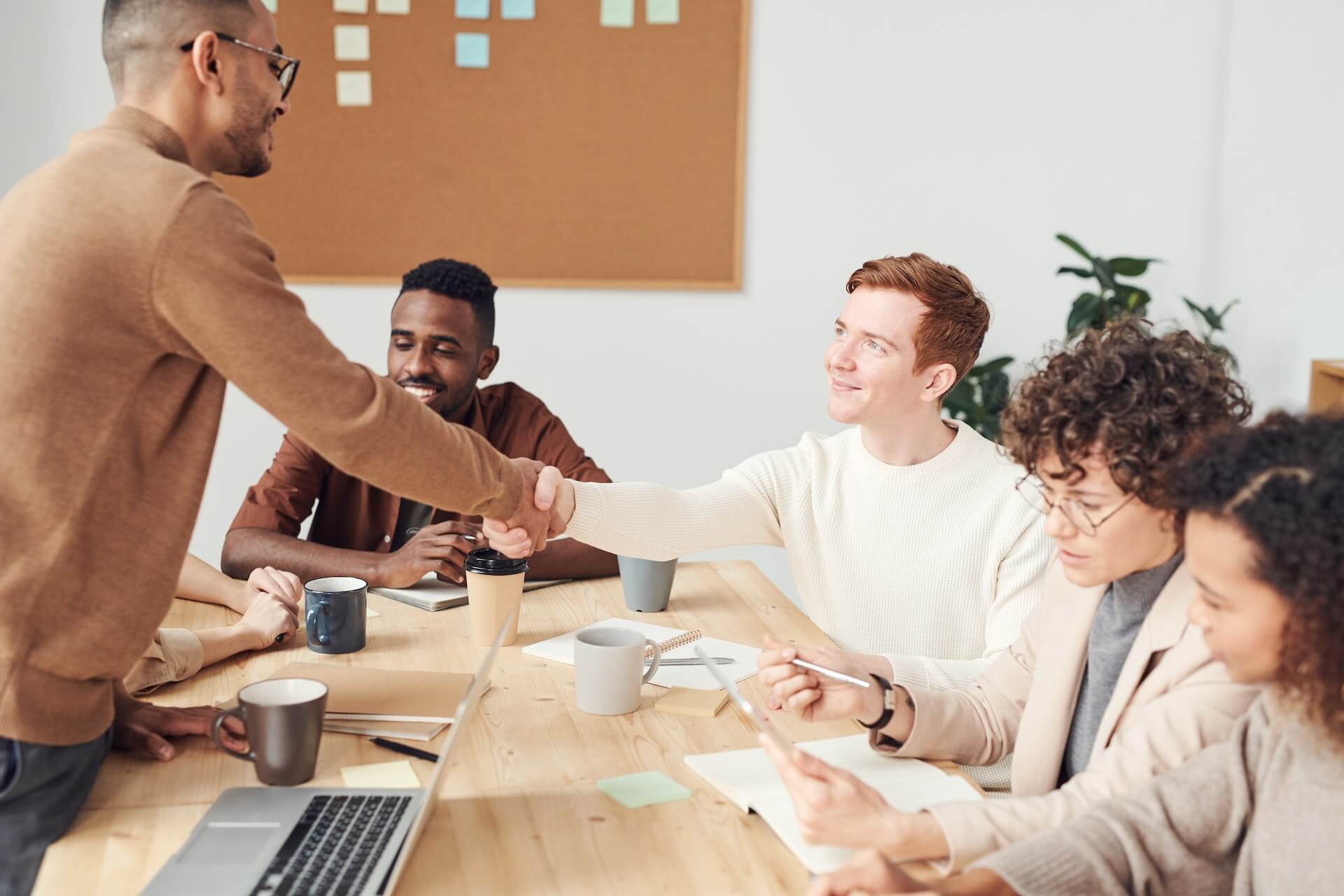 New employee introduces himself to teammates