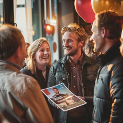 Individuell gedruckte Festschrift auf Jubiläumsfeier