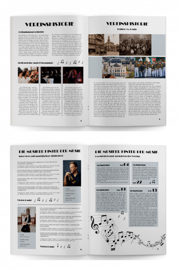 Vorlage mit Beispielen und Ideen für Festschrift für Musikverein
