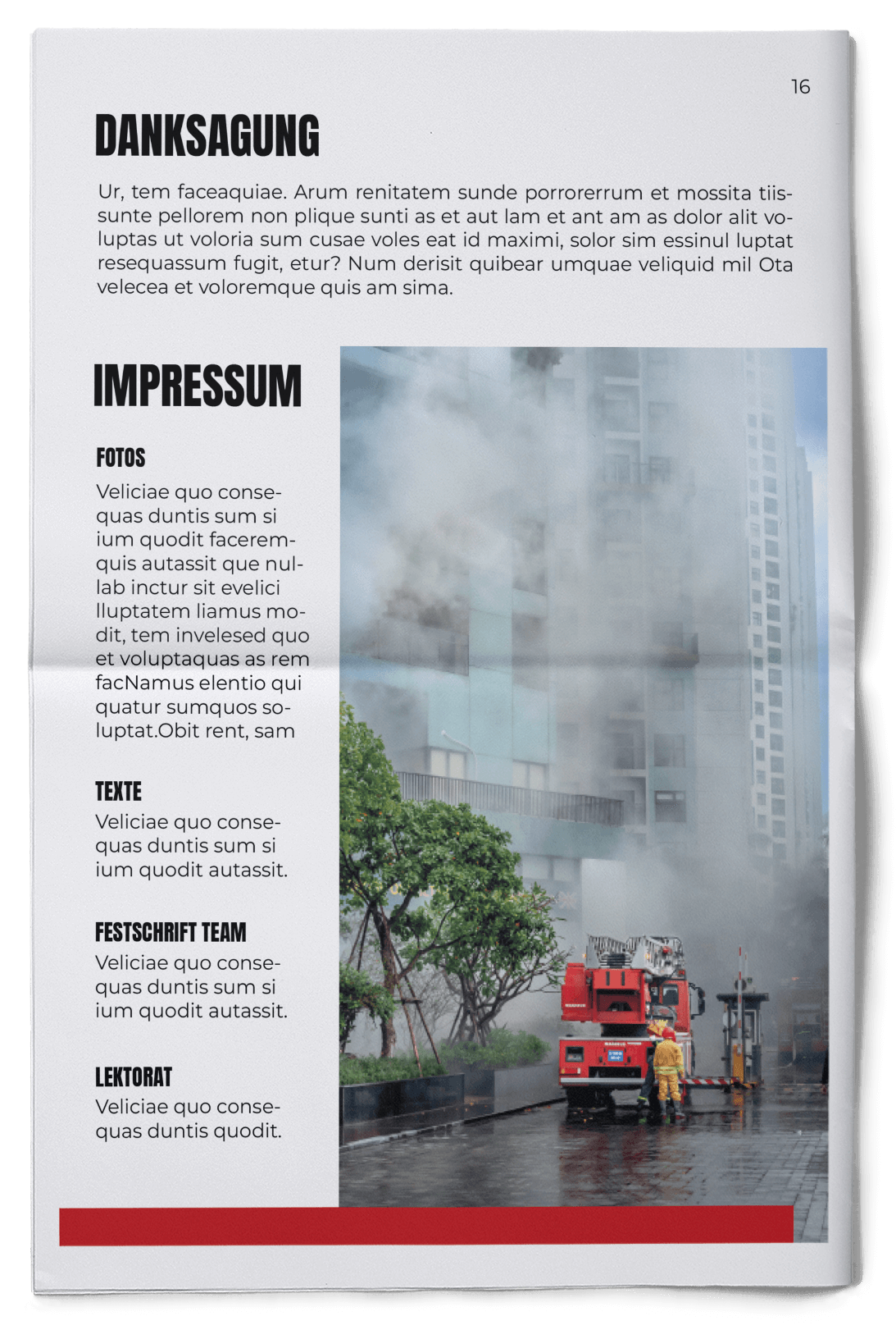 Vorlage für Impressum in einer Festzeitung für die Feuerwehr