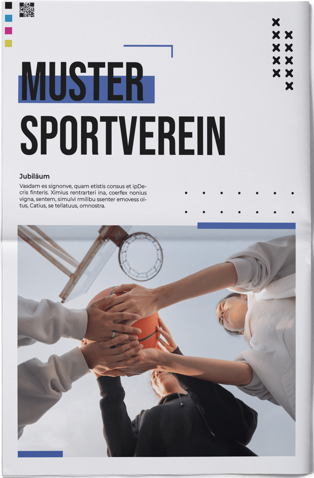 Vorlage für ein Titelblatt einer Festzeitung für Sportvereine