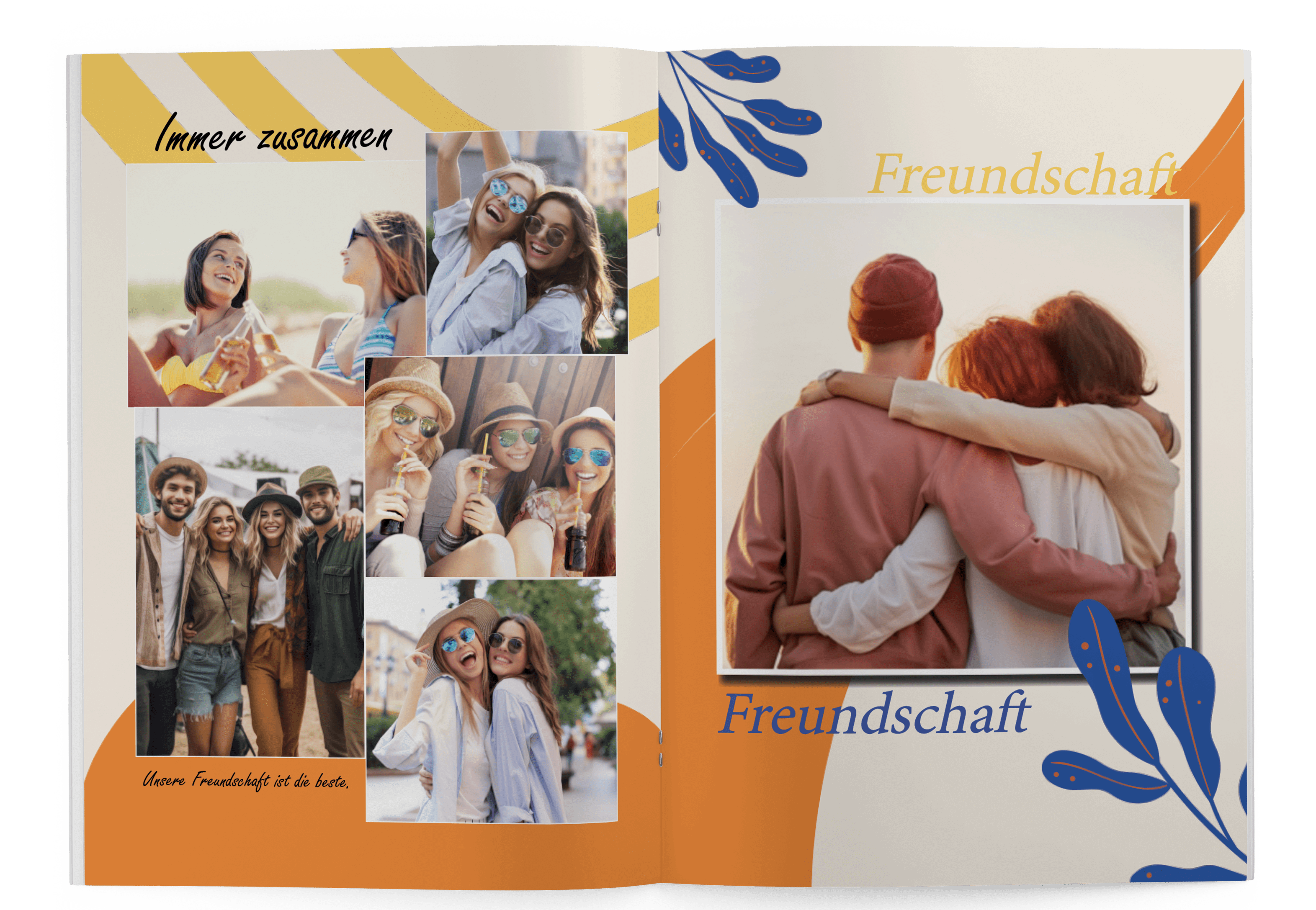 Vorlage für Fotobuch für beste Freundin mit Höhepunkten der Freundschaft