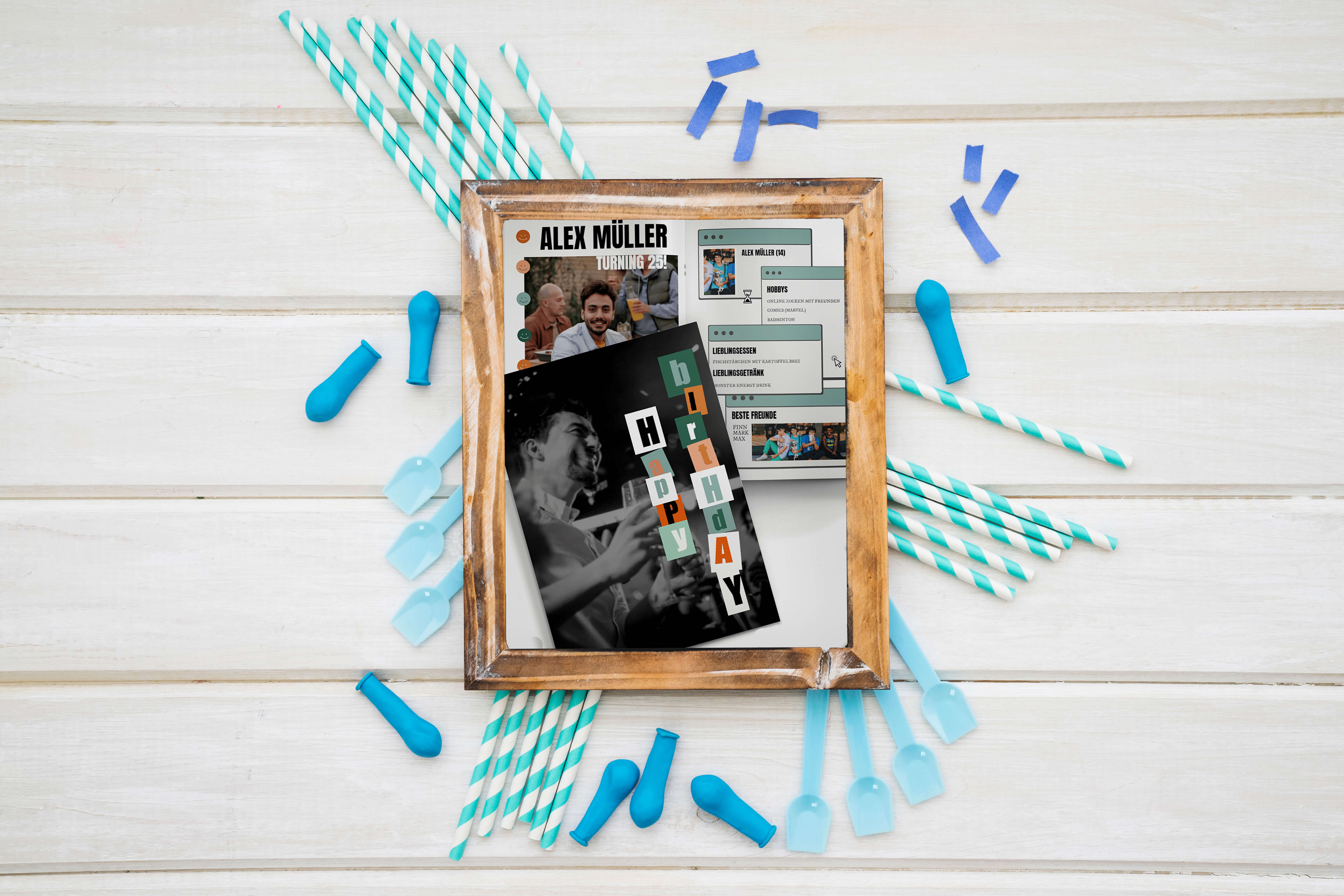 Design and print birthday newspaper with template for boys online