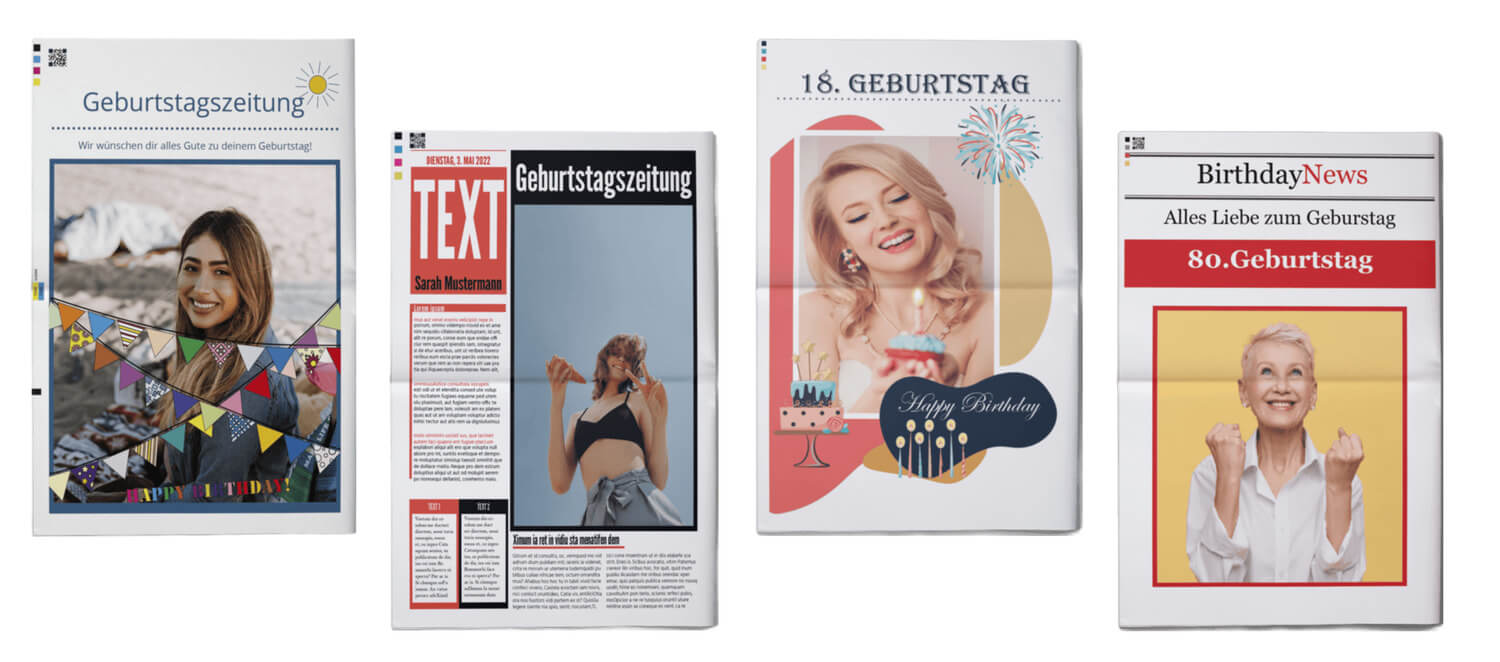 Persönliche Geburtstagszeitung mit kreativen Vorlagen online erstellen