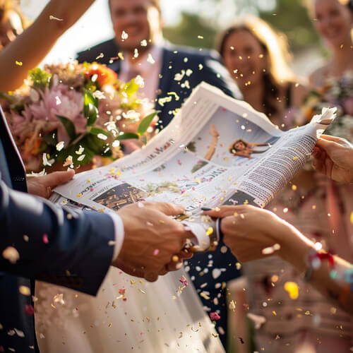 Persönliche Hochzeitszeitung als Geschenk