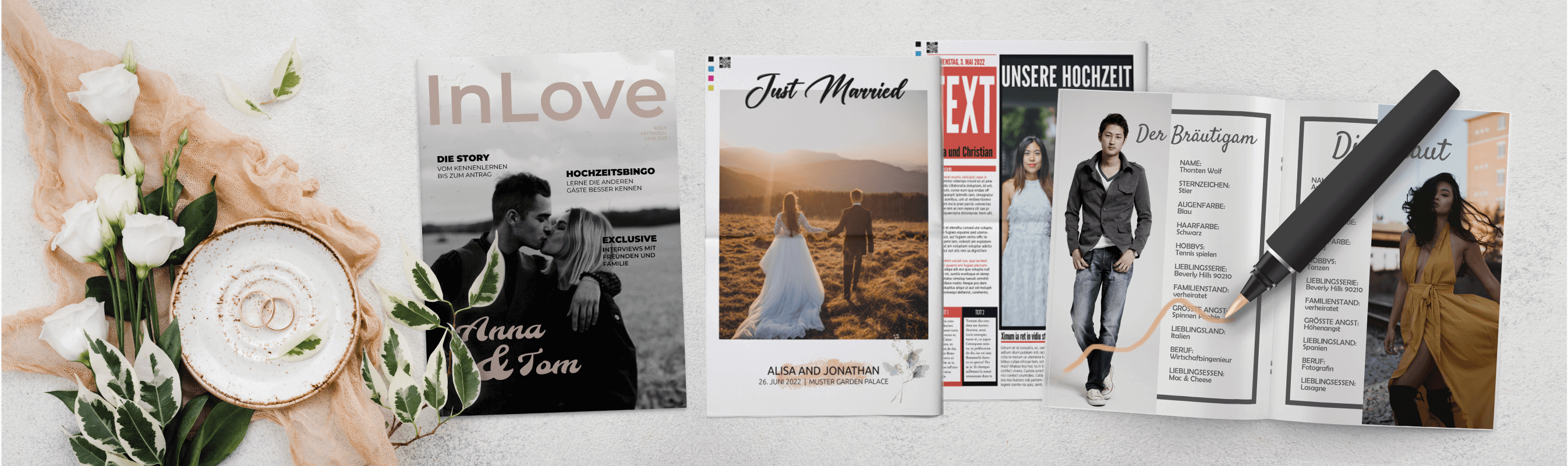 Write personal texts for wedding newspaper