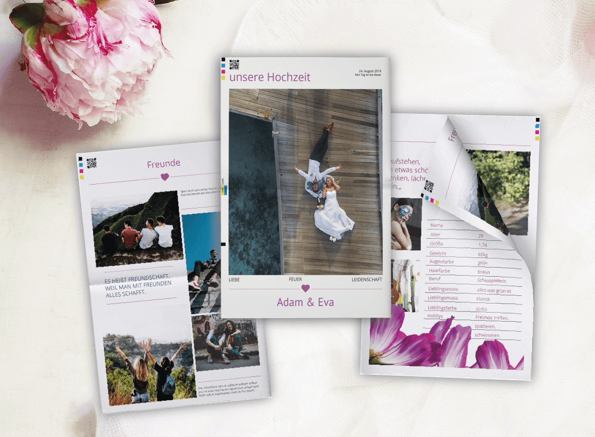 Design and print a modern wedding newspaper online