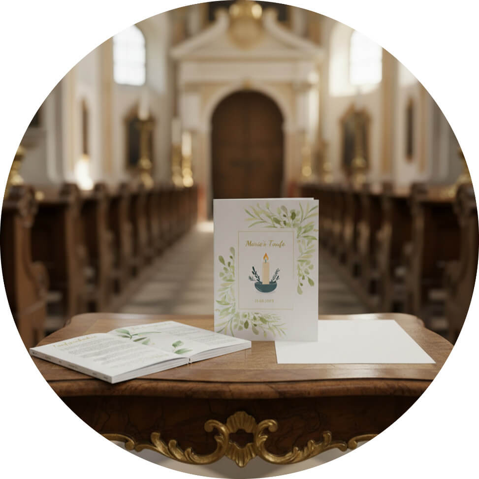 Kirchenheft für die Taufe online erstellen und drucken
