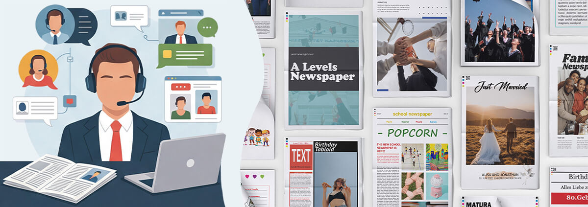 Support pour les demandes de réclamation concernant l'impression de journaux en ligne