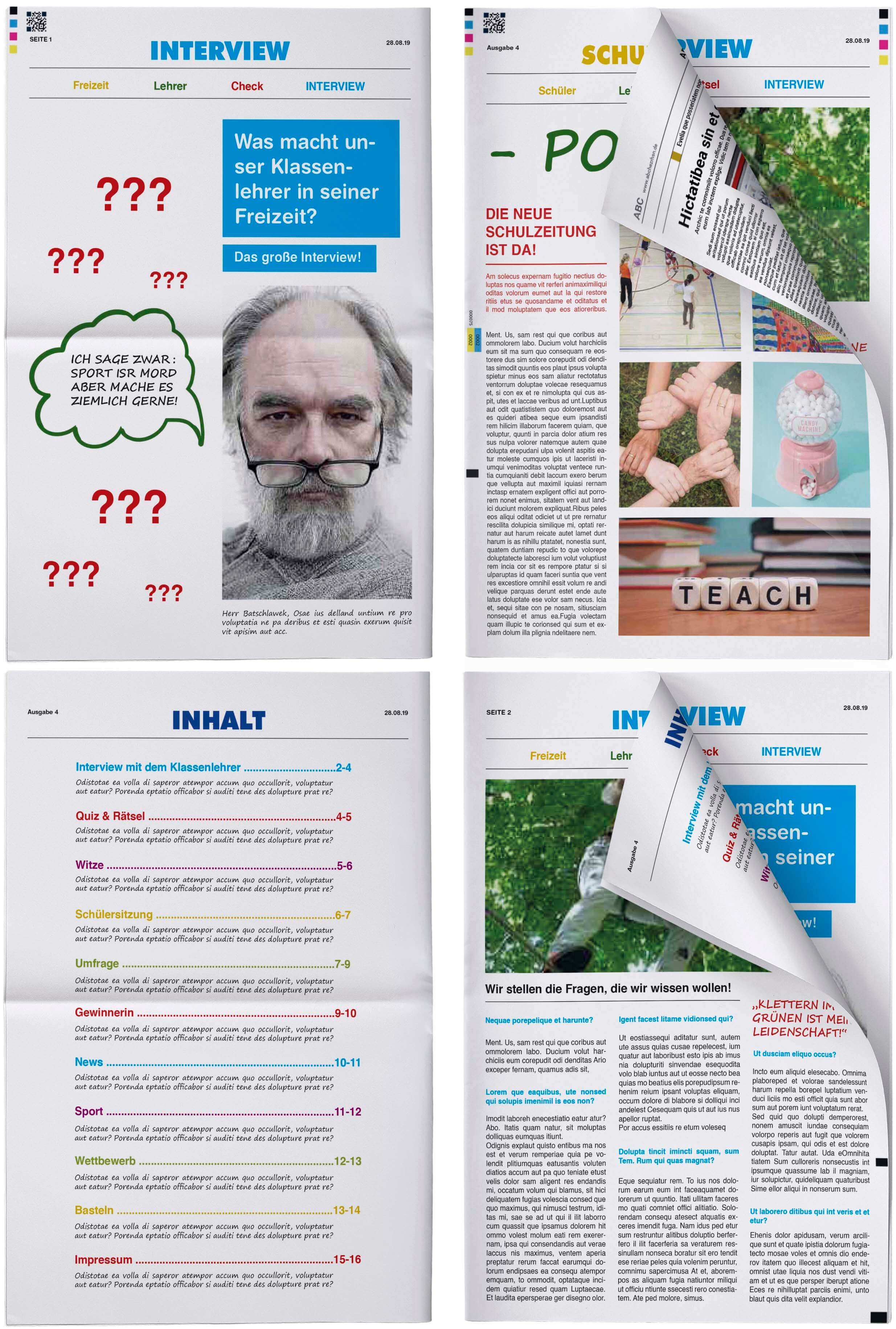 Layouts fuer Schuelerzeitung im Designer gestalten