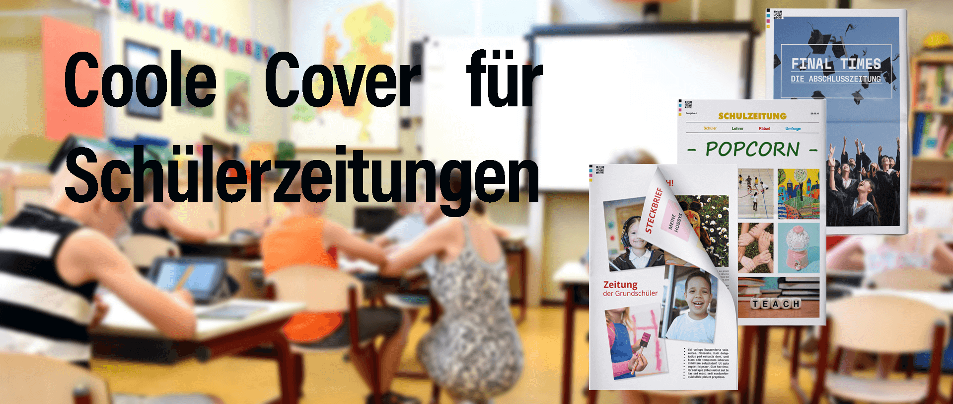 Kreative Cover und Titelblätter für Schülerzeitungen
