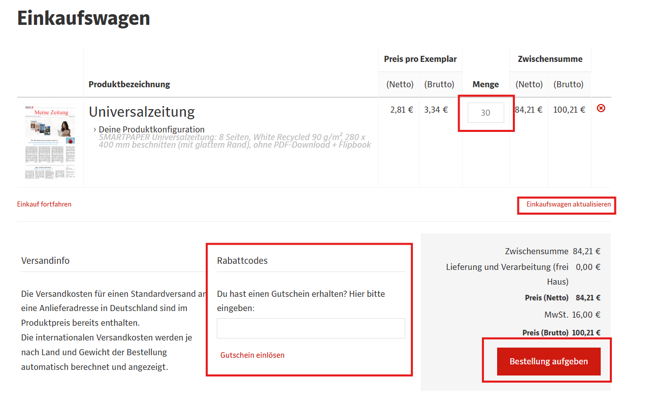 Zeitung online bestellen & drucken lassen