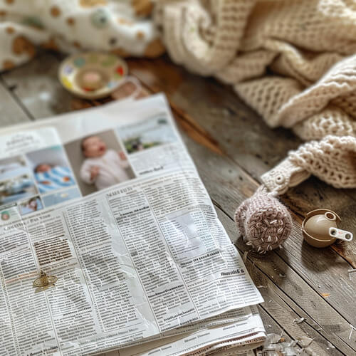 Individuell gedruckte Zeitung zur Geburt