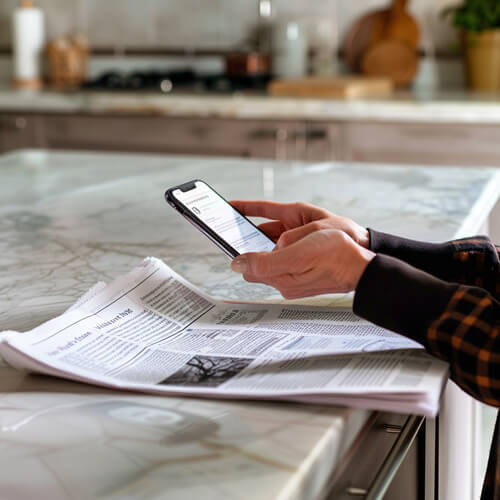 Kundin reklamiert online ihre gedruckten Zeitungen