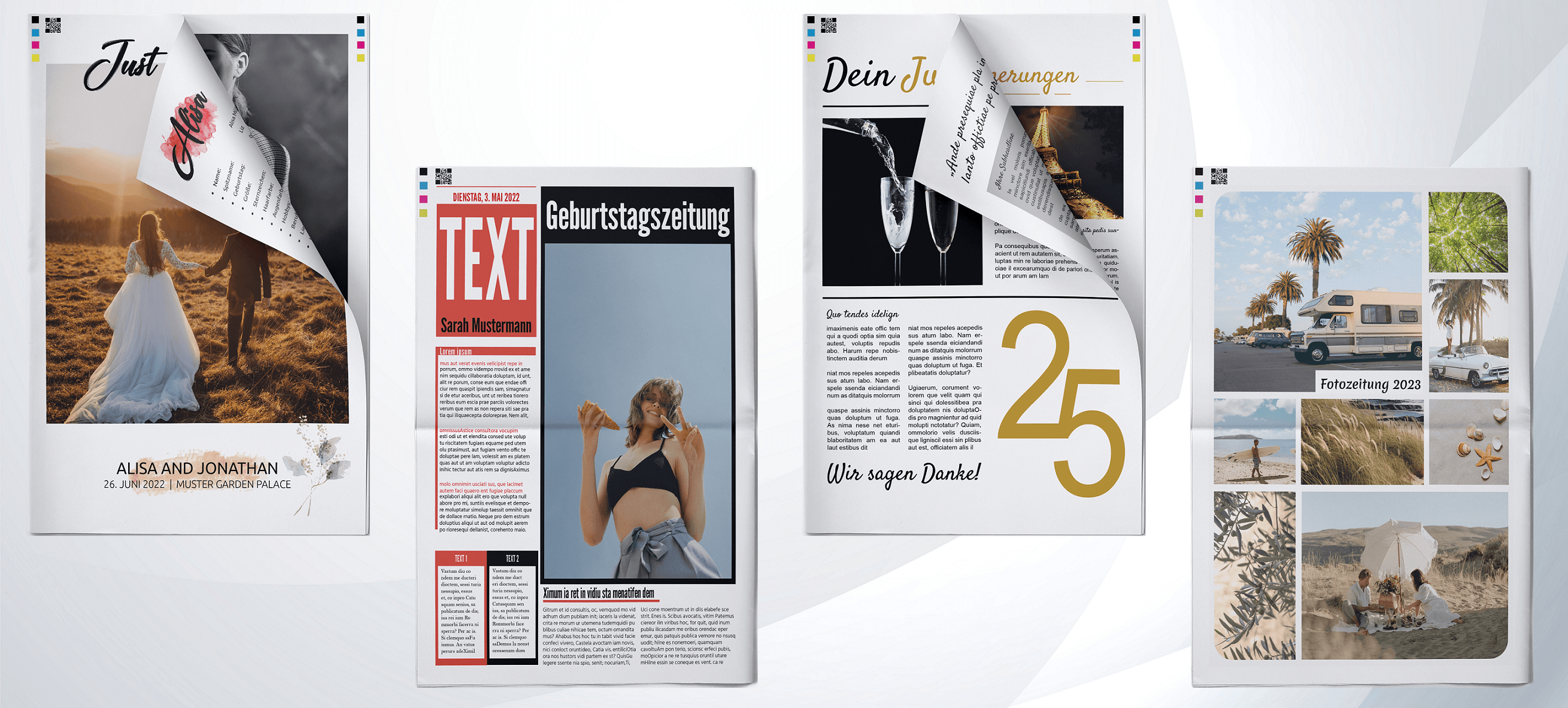 Design and print a booklet as a newspaper with a template online