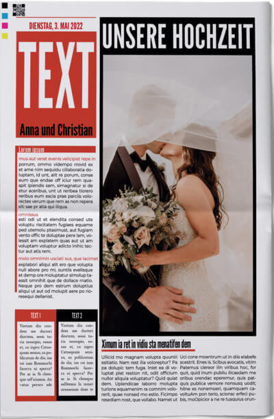Cover für Hochzeitszeitung im Look der Klatschpresse