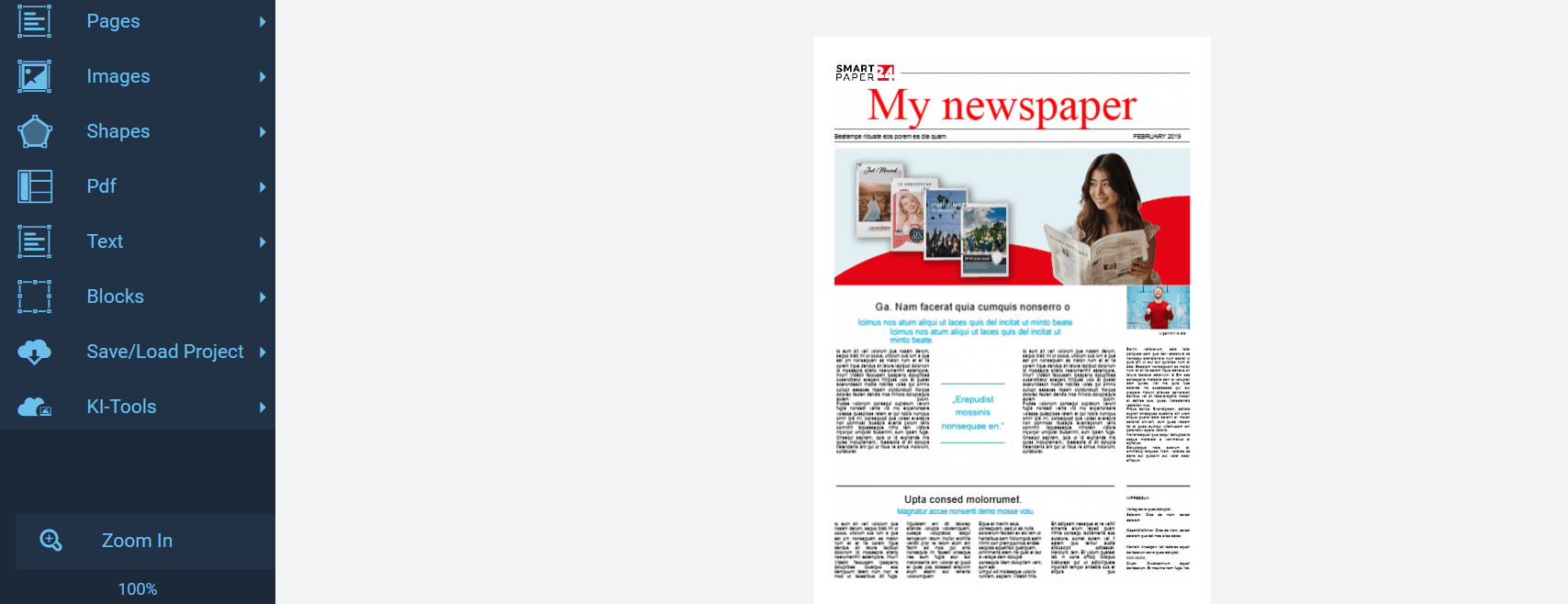 Newspaper project list overview