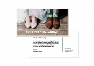 Wedding Postcard "He & She"