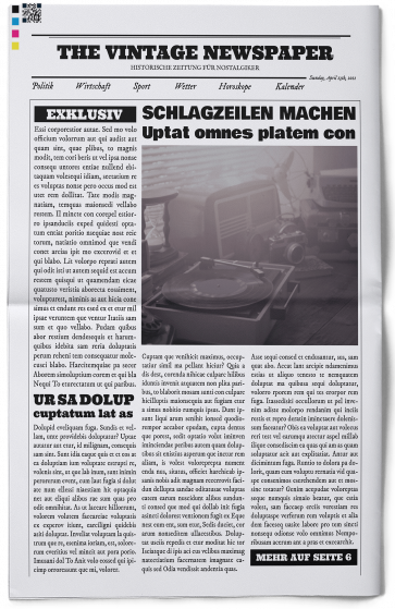 Vintage Zeitung gestalten