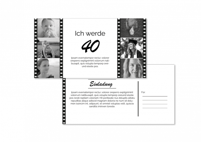 Einladungskarte zum 40. Geburtstag gestalten & drucken