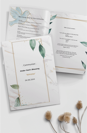 Modèle pour un livret de prèmiere communion