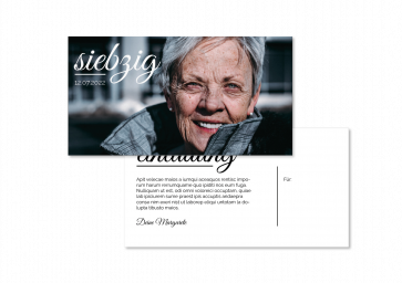 Carte d'invitation pour un 70e anniversaire