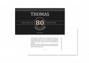 Carte postale d'invitation pour un 80e anniversaire