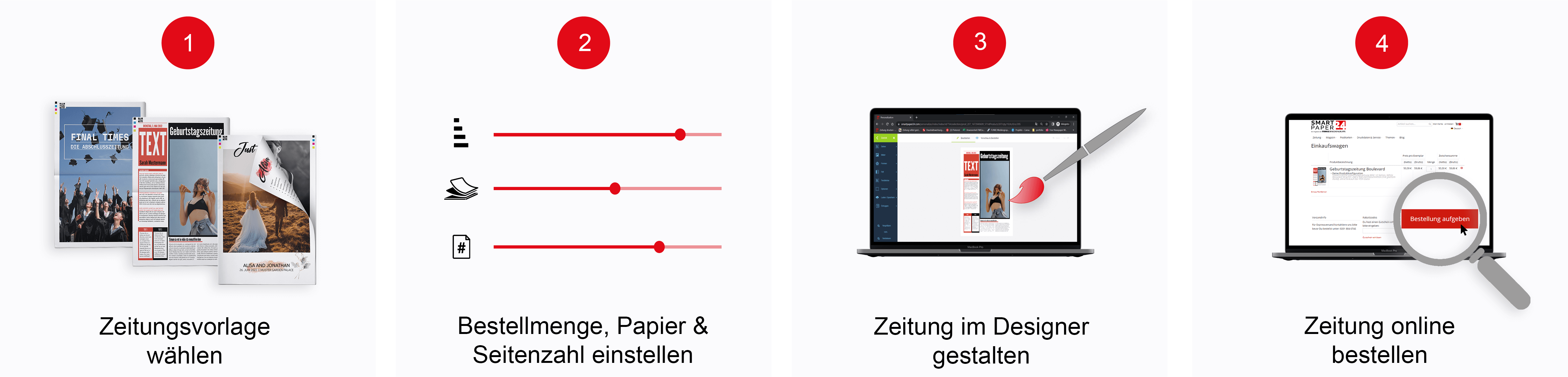 Eigene Zeitung mit Online-Programm gestalten und bestellen