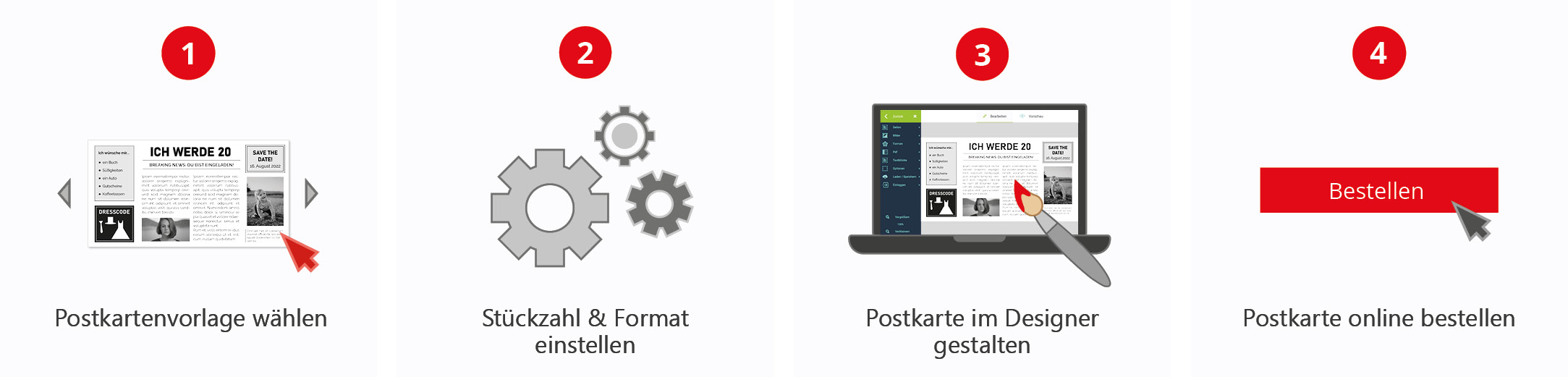 Eigene Postkarte mit Online-Programm gestalten und bestellen