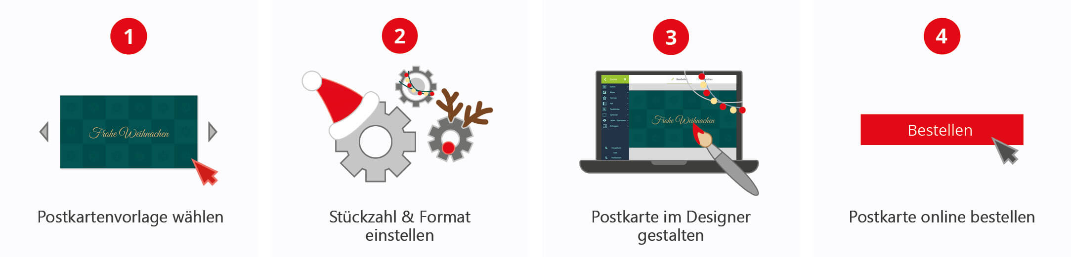 Eigene Weihnachtskarte mit Online-Programm gestalten und bestellen