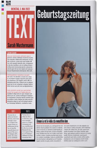 Geburtstagszeitung im Bild-Stil mit Online-Vorlage gestalten