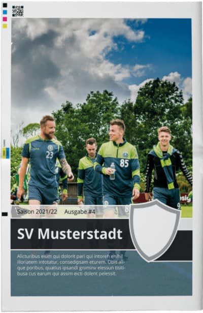 Stadionzeitung mit Online-Vorlage gestalten